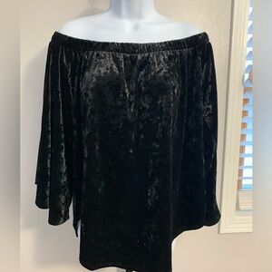 Karen Kane Black Velvet Off-Shoulder Top